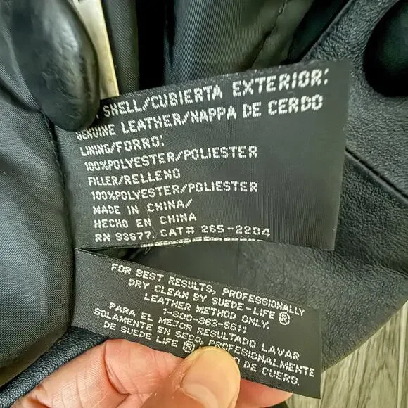 Liz Baker Essentials Black Genuine Leather Trench Coat Belted Long Jacket - Picture 4 of 5